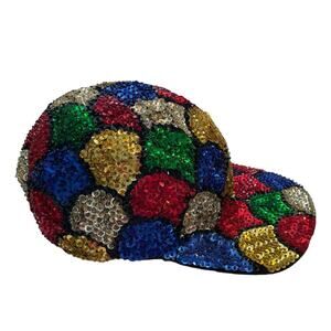 Vintage Sequin Baseball Cap MOSAIC Colorful Hip Hop Style Hat OS